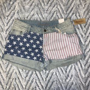 American Flag 4th of July Denim Shorts
